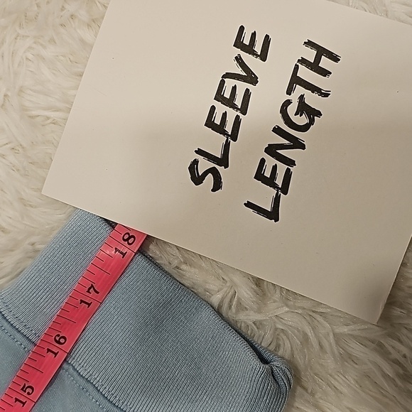 CASUAL long sleeve light blue sweatshirt with mock turtleneck size xl NWOT - Picture 6 of 8